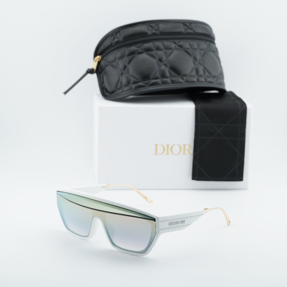 Dior DIORCLUB M7U 51A5 Shield Sunglasses - White/Mirror